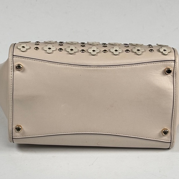 Coach Cream Beige Tea Rose Floral Studded Tote Bag shoulder bag - Picture 7 of 15